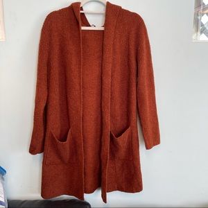 Forever 21 Long Hooded Pocket Cardigan